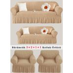 Bürümcük Koltuk Örtüsü, Kanepe, Çekyat Örtüsü, Koltuk Kılıfı 3 2 1 1 Takım - 180 x 230 cm - Bej