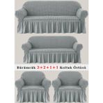 Bürümcük Koltuk Örtüsü, Kanepe, Çekyat Örtüsü, Koltuk Kılıfı 3 2 1 1 Takım - 180 x 230 cm - Gri