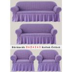 Bürümcük Koltuk Örtüsü, Kanepe, Çekyat Örtüsü, Koltuk Kılıfı 3 2 1 1 Takım - 180 x 230 cm - Lila