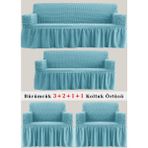 Bürümcük Koltuk Örtüsü, Kanepe, Çekyat Örtüsü, Koltuk Kılıfı 3 2 1 1 Takım - 180 x 230 cm - Turkuaz