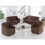 Bürümcük Kumaş 3-2-1-1 Koltuk Örtüsü (Boydan) - 180 x 230 cm - Koyu Kahverengi