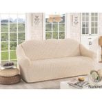 Bürümcük Kumaş 3 Kişilik Koltuk Örtüsü (Boydan) - 180 x 230 cm - Natural