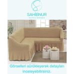 Bürümcük L Köşe Koltuk, Kanepe Örtüsü, Koltuk Kılıfı, Lastikli, Etekli, Toplam Uzunluk 350CM