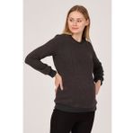 Busa Antrasit Termal Emzirme Detaylı Hamile Sweatshirt