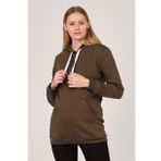 Busa Haki Termal Emzirme Detaylı Kapüşonlu Hamile Sweatshirt