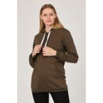 Busa Haki Termal Emzirme Detaylı Kapüşonlu Hamile Sweatshirt
