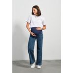 BUSA Hamile Esnek Karın Bantlı Beli Ayarlanabilir Geniş Paça Kot Pantolon Mavi