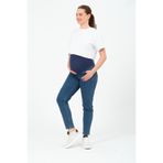 BUSA Hamile Esnek Karın Bantlı Beli Ayarlanabilir Mom Fit Pantolon MAVİ