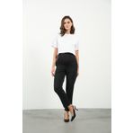 BUSA Hamile Esnek Karın Bantlı Beli Ayarlı Kışlık Mom Fit Gabardin Pantolon SİYAH