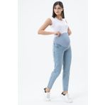 BUSA Hamile Esnek Karın Bantlı Mom Fit Kot Pantolon Taş Mavi