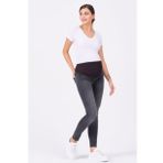 Busa Hamile Esnek Karın Bantlı Skinny Dar Paça Kot Pantolon Antrasit