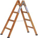 Buse 4 Basamaklı A Tipi Katlanır Gürgen Ahşap Merdiven 140Cm