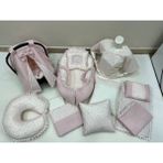 Buse Baby Home Pembe Çok Amaçlı Babynest , Puset Örtüsü ve Minderi , Alt Açma ve Battaniye, Nevresim Takımı 15'li Set