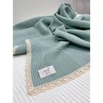Buse Baby Home Waffle Pike Tek Katlı Battaniye - Yeşil - 100x100