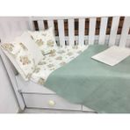 Buse Baby Home Yeşil , Çocuk Çok Amaçlı Poplin ,pikeli ve Ponponsuz Nevresim Takımı 6'lı Set - 100 x 150 cm - Açık Yeşil