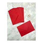 Busedesign 50 Adet Davetiye Kartpostal Mektup Zarfı (13X18 Cm) - Kırmızı Renk
