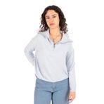 BUSEM Kadın Fermuarlı Sweatshirt, Bebe Mavi, S