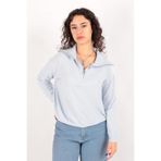 BUSEM Kadın Fermuarlı Sweatshirt, Bebe Mavi, S