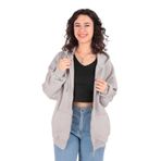 BUSEM Kadın Fermuarlı Sweatshirt, Gri, L Beden
