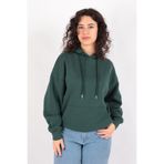 BUSEM Kadın Kapüşonlu Sweatshirt, Zümrüt Yeşili, S