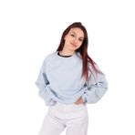 BUSEM Kadın Sweatshirt, Bisiklet Yaka, Bebe Mavi, S Beden