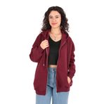 BUSEM Kadın Sweatshirt, Fermuarlı, Bordo, L Beden