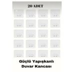 BUSEMSİ HOME Güçlü Kendinden Yapışkanlı Kancalar Köşe Rafı Banyo Rafı Duş Rafı Kancası, Su Geçirmez Askı 20 ADET