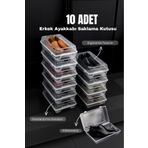 Businesshoess 10 Adet Şeffaf Erkek Ayakkabı Saklama Kutusu Düzenleyici