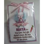 Büşra Süsleme Incili Küpe Tavşanlı Diş Buğdayı Hediyeliği 25'li Kız - Pembe