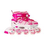 Busso Raider Pembe Alüminyum Ayarlanabilir Paten 31-34 Beden Silikon Tekerlekler ile Konforlu Kullanım - 31 - 34