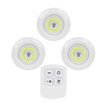Busstier Led Işık Kablosuz Uzaktan Kumandalı Dolap Içi Led Ampul Seti 3lü Set Gece Lambası Spot Lamba