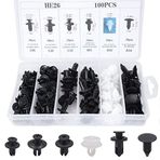 Busstier Oto Fastener Klips Seti 100 Adet 6 Boyut Tampon Kapı Döşeme Pervaz Tutucu Plastik Klips Çeşitleri Araç İç Dış Aksam Uyumlu