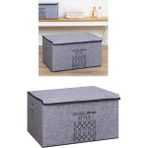 Buti Keçe Kapaklı Maxi Hurç Kutu, Çok Amaçlı Düzenleyici Organizer Sandık 47X37X24 cm - 105840 - Gri - 1 Adet