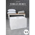 Buti Yatak Alti Baza Hurcu Fermuarli Duzenleyici Yorgan Hurcu 3 Adet 75 X 45 X 45 Cm 104171