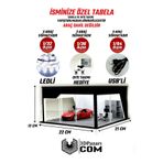 Butik 1/36 Ölçekli Siyah Renk Ledli Showroom Tasarımlı Diorama Araç Sergileme Garajı 3D Baskı