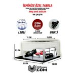 Butik 1/64 Ölçekli Beyaz Renk Ledli Showroom Tasarımlı Diorama Araç Sergileme Garajı 3D Baskı