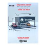 Butik 1/64 Ölçekli Skoda Diorama Tasarımlı Araç Sergileme Garajı 3D Baskı