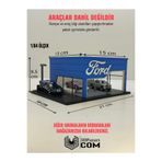 Butik 3D Baskı 1/64 Ölçekli Ford Showroom Tasarımlı Diorama Araç Sergileme Garajı