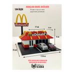 Butik 3D Baskı 1/64 Ölçekli McDonald's Bina Tasarımlı Diorama Araç Sergileme Garajı