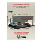 Butik 3D Baskı 1/64 Ölçekli Porsche Showroom Tasarımlı Diorama Araç Sergileme Garajı