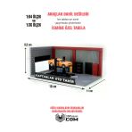 Butik 3D Baskı 1/64 Ölçekli Tamirhane Bina Tasarımlı Diorama Araç Sergileme Garajı