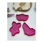 Butik 3d Baskı 3'lü Elbise Şekilli Kurabiye Kalıbı