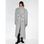 Butik Allbucks Bershka, Geniş Omuz Oversize Maskülen Maksi Kaşe Kaban ABBRS0039 - XS - S - 07G-Gri