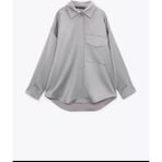 Butik Allbucks Zara, Oversize Kalın Saten Ceket ABZRA0180 - 00E-Gri - XS