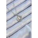 Butik Ayvitrin 316L Çelik Zincir Zirkon Taşlı Ay Yıldız Simgeli Atatürk Kolye