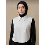 Butik Ayvitrin Kadın Önden Düğmesiz Arkadan Tek Düğme Tasarım Yaka Gömlek Aksesuar - 48 - 50 - 001 - Beyaz