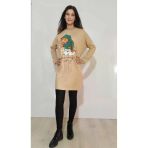 Butik Ayvitrin Kadın Tişört Tunik Krem