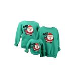 Butik Ayvitrin Unisex Yılbaşı Noel Baba Baskılı Sweatshirt Yeşil Tek Fiyatıdır