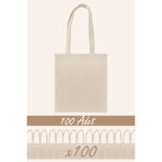 Butik Baskısız Ham Bez Çanta %100 Pamuk | 35x40 Cm | 140 Gr/m² | Doğal Renk Punch Çanta | 100 Adet