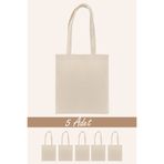Butik Baskısız Ham Bez Çanta %100 Pamuk | 35x40 Cm | 140 Gr/m² | Doğal Renk Punch Çanta | 5 Adet